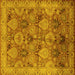 Square Oriental Yellow Industrial Rug, urb637yw