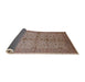 Sideview of Mid-Century Modern Sienna Brown Oriental Rug, urb638