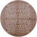 Round Machine Washable Industrial Modern Sienna Brown Rug, wshurb638