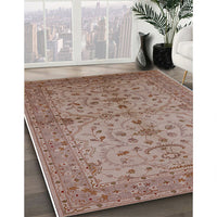 Mid-Century Modern Sienna Brown Oriental Rug, urb638