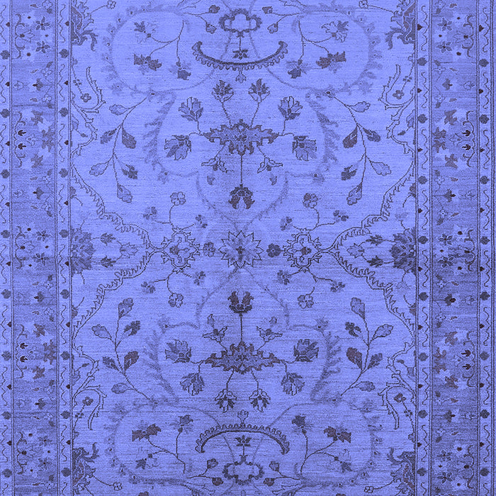 Machine Washable Oriental Blue Industrial Rug, wshurb638blu