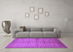 Machine Washable Oriental Purple Industrial Area Rugs in a Living Room, wshurb638pur