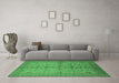 Machine Washable Oriental Emerald Green Industrial Area Rugs in a Living Room,, wshurb638emgrn