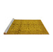 Sideview of Machine Washable Oriental Yellow Industrial Rug, wshurb638yw