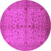 Round Oriental Pink Industrial Rug, urb638pnk