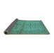 Sideview of Oriental Turquoise Industrial Rug, urb638turq