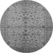 Round Oriental Gray Industrial Rug, urb638gry