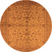 Round Oriental Orange Industrial Rug, urb638org