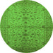 Round Oriental Green Industrial Rug, urb638grn