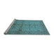 Sideview of Machine Washable Oriental Light Blue Industrial Rug, wshurb638lblu