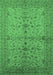 Machine Washable Oriental Emerald Green Industrial Area Rugs, wshurb638emgrn