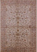 Mid-Century Modern Sienna Brown Oriental Rug, urb638