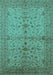 Oriental Turquoise Industrial Rug, urb638turq