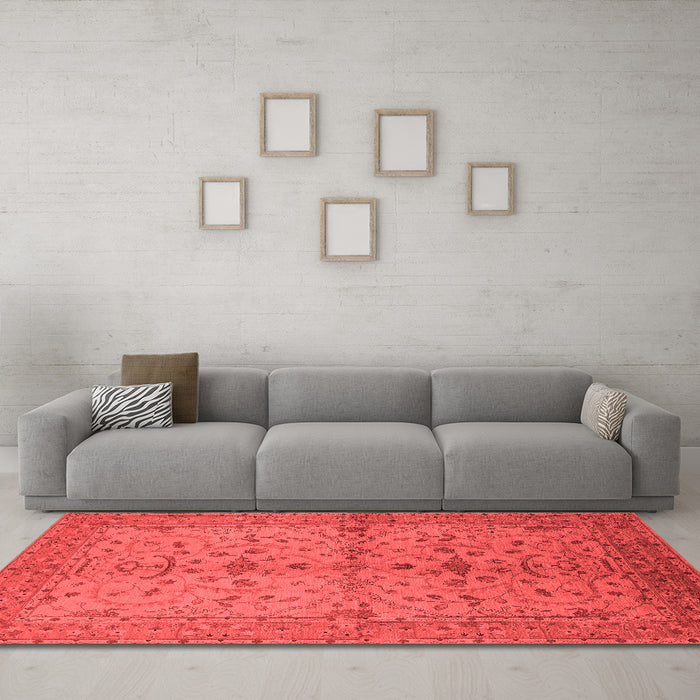 Industrial Red Washable Rugs