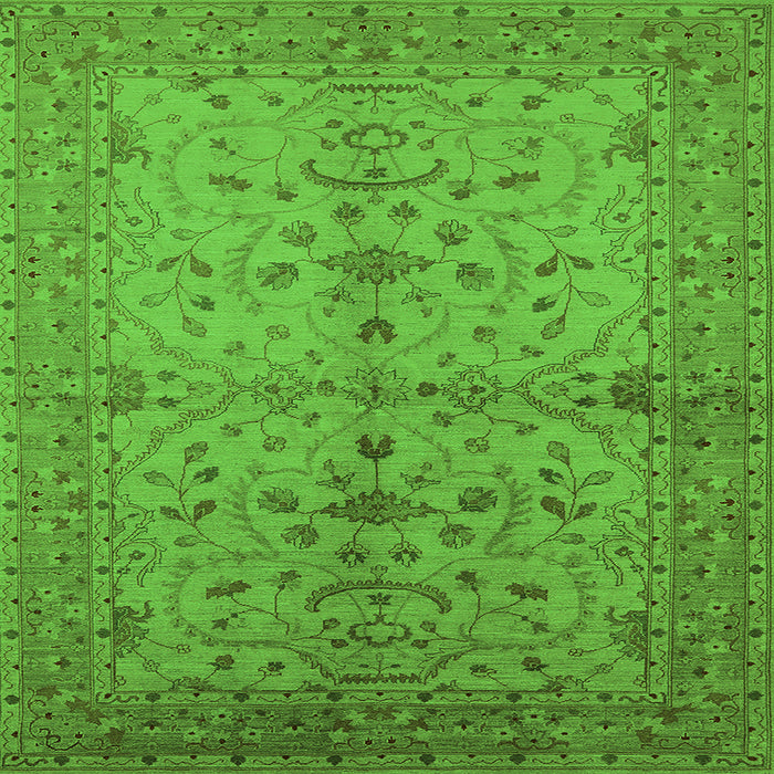 Square Oriental Green Industrial Rug, urb638grn