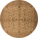 Round Oriental Brown Industrial Rug, urb638brn