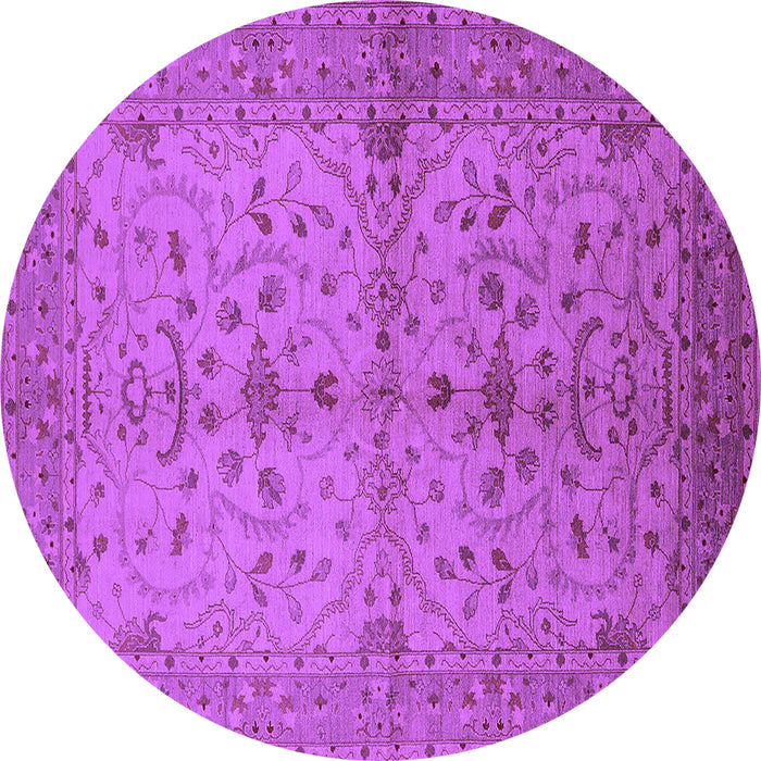Round Oriental Purple Industrial Rug, urb638pur