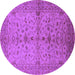 Round Oriental Purple Industrial Rug, urb638pur