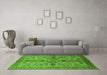 Machine Washable Oriental Green Industrial Area Rugs in a Living Room,, wshurb639grn