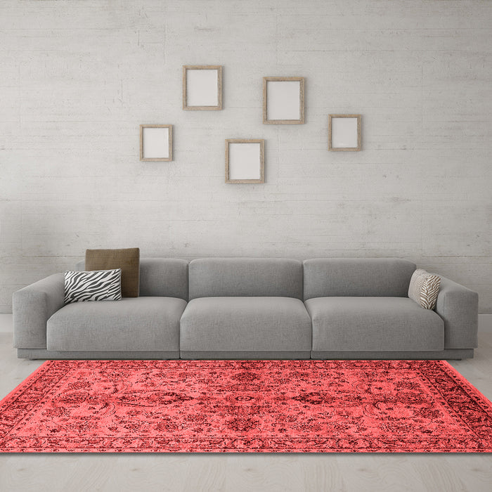 Industrial Red Washable Rugs