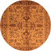 Round Oriental Orange Industrial Rug, urb639org