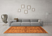 Machine Washable Oriental Orange Industrial Area Rugs in a Living Room, wshurb639org