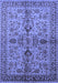 Machine Washable Oriental Blue Industrial Rug, wshurb639blu