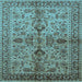 Square Oriental Light Blue Industrial Rug, urb639lblu