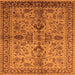 Square Oriental Orange Industrial Rug, urb639org