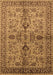 Machine Washable Oriental Brown Industrial Rug, wshurb639brn