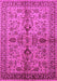 Machine Washable Oriental Pink Industrial Rug, wshurb639pnk