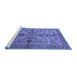 Sideview of Machine Washable Oriental Blue Industrial Rug, wshurb639blu