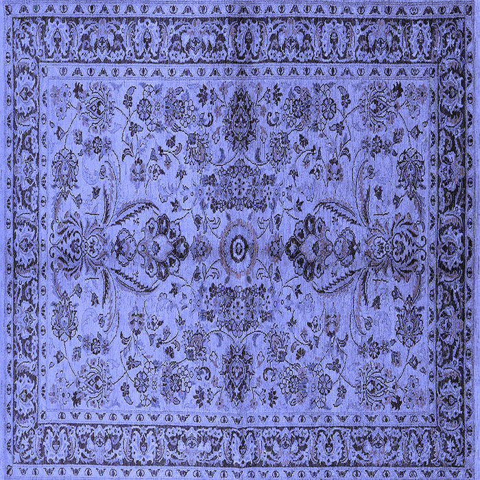 Square Oriental Blue Industrial Rug, urb639blu