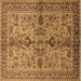 Square Oriental Brown Industrial Rug, urb639brn