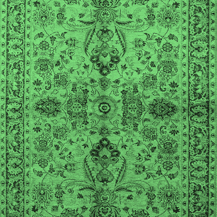 Machine Washable Oriental Emerald Green Industrial Area Rugs, wshurb639emgrn