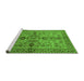 Sideview of Machine Washable Oriental Green Industrial Area Rugs, wshurb639grn
