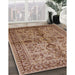 Mid-Century Modern Light Copper Gold Oriental Rug in Family Room, urb639