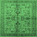 Square Oriental Emerald Green Industrial Rug, urb639emgrn