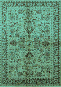 Oriental Turquoise Industrial Rug, urb639turq