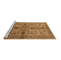 Sideview of Machine Washable Oriental Brown Industrial Rug, wshurb639brn