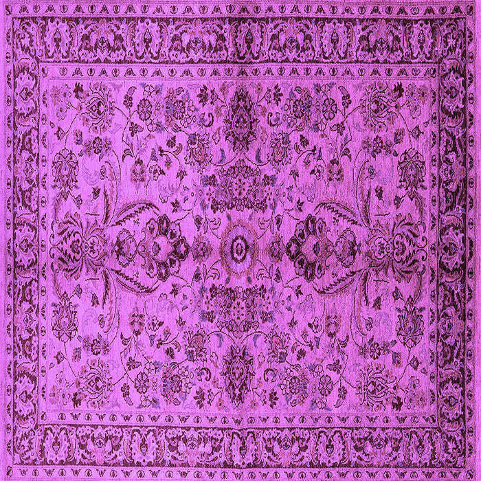 Square Machine Washable Oriental Purple Industrial Area Rugs, wshurb639pur