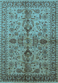 Oriental Light Blue Industrial Rug, urb639lblu