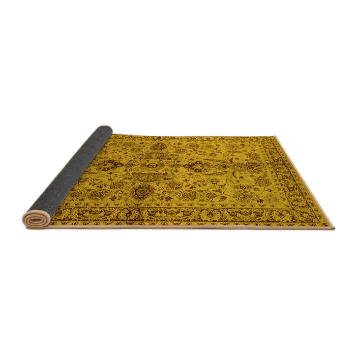 Sideview of Oriental Yellow Industrial Rug, urb639yw