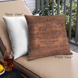 Front View of Mid-Century Modern Urban Square Dark Red Throw Pillow, 18 inch by 18 inch, pwurb63