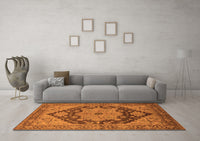 Machine Washable Oriental Orange Industrial Rug, wshurb640org