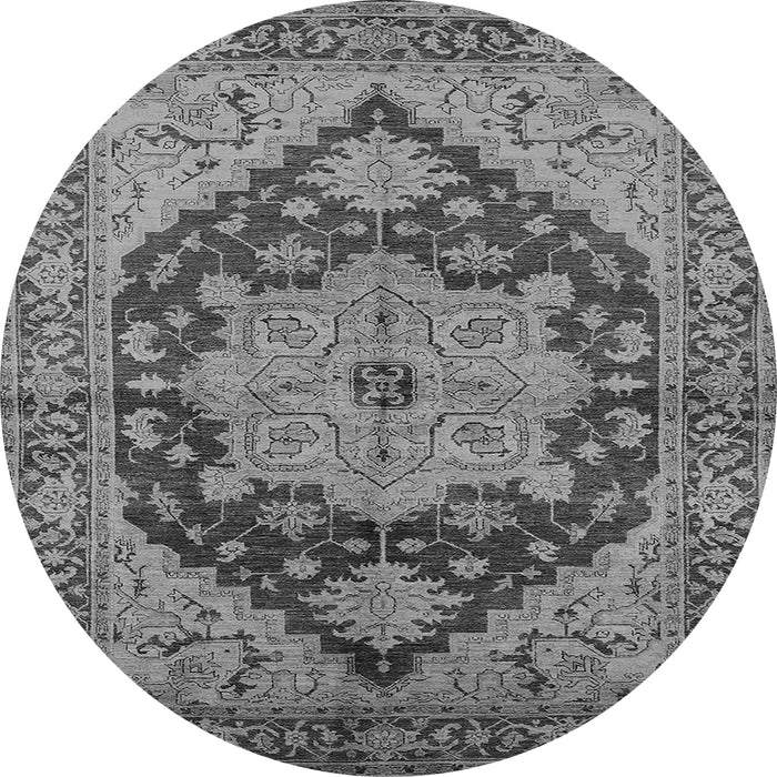 Round Oriental Gray Industrial Rug, urb640gry