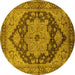 Round Oriental Yellow Industrial Rug, urb640yw