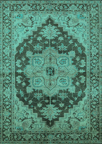 Oriental Turquoise Industrial Rug, urb640turq