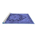 Sideview of Machine Washable Oriental Blue Industrial Rug, wshurb640blu