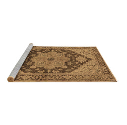 Sideview of Machine Washable Oriental Brown Industrial Rug, wshurb640brn